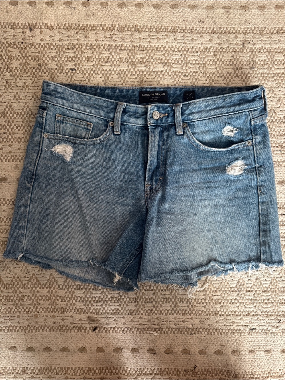 Lucky Brand Light Wash Distressed Denim Shorts